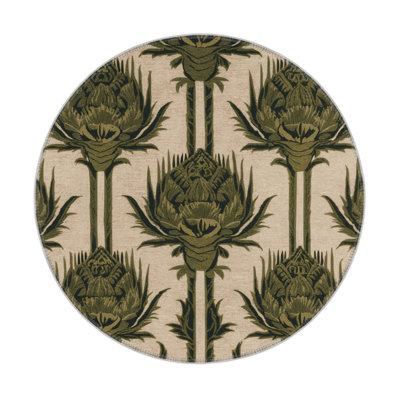 Tapis beige d'intérieur et d'extérieur Botanical