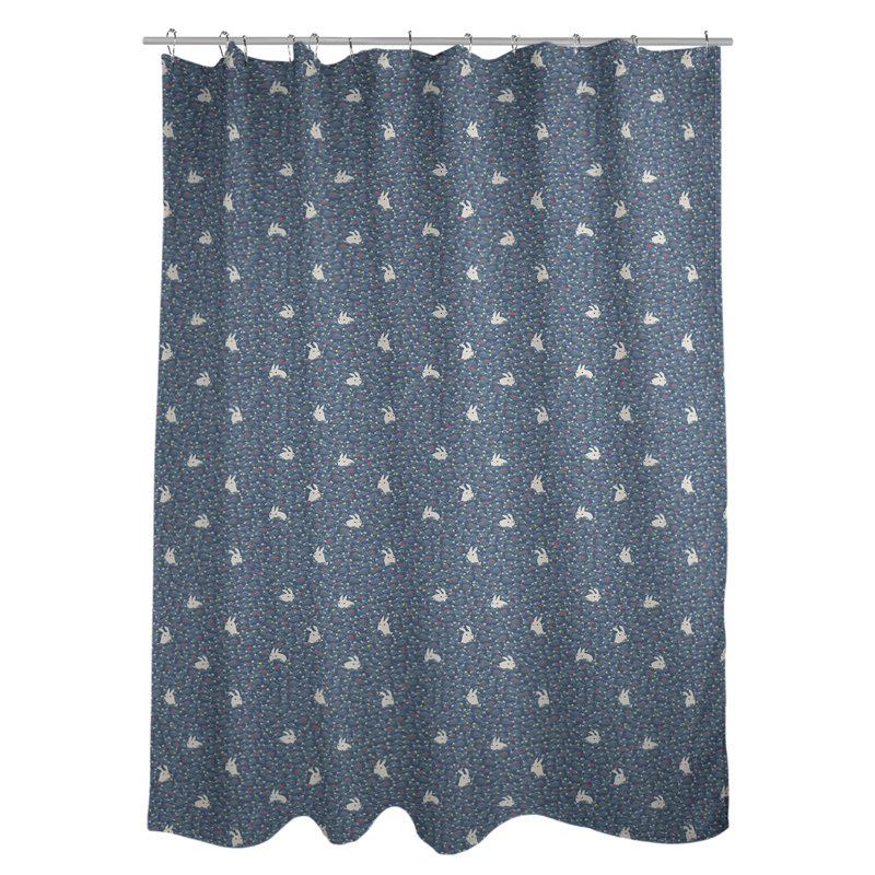 Rideau de douche simple Rabbit Rabbit, Bleu marine