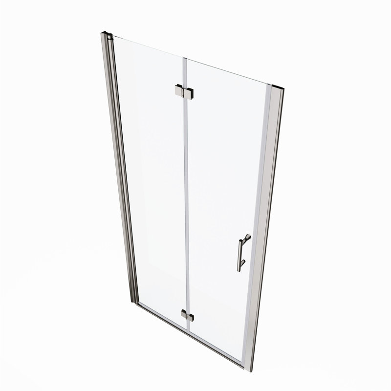 1 3/8" Adjustment,Universal Pivot Shower Door, With 1/4" Tempered Glass, Chrome