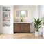 Meuble-lavabo double 54 po Cerrito en chêne brossé brun avec comptoir en pierre reconstituée blanc grain-1155162096