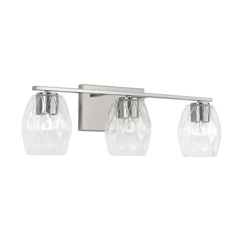 3 - Light Dimmable Vanity Light, Brushed Nickel