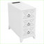 Table de chevet 3 tiroirs avec station de charge & amp; Tablettes réglables, blanc