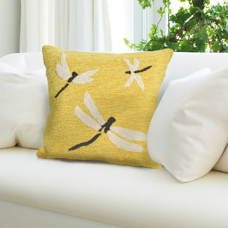  Dragonfly Square Pillow Cover & Insert, Yellow