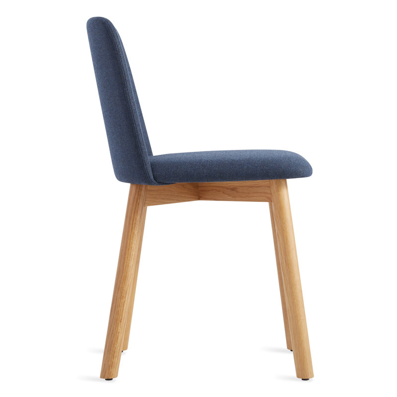 Chip Upholstered Dining Chair, Toohey Navy, White Oak