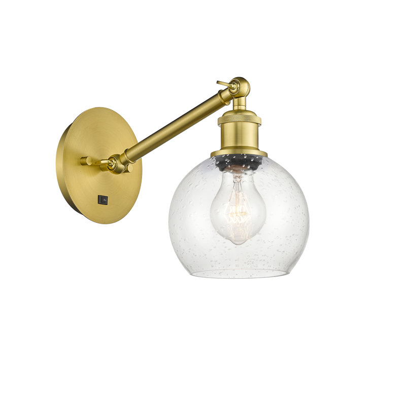 Applique murale 1 lumière 6 po Shauna., Ampoule non incluse, Or satiné