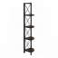 Bibliothèque, bibliothèque, étagère, d'angle, 4 niveaux, h 60 po, bureau, chambre à coucher, stratifié brun, métal noir, contemporain, moderne-1310257952