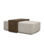 Table basse en tissu Trayden gris avec plateau coulissant brun 55,0 x 37,0 x 46,0 (cm)