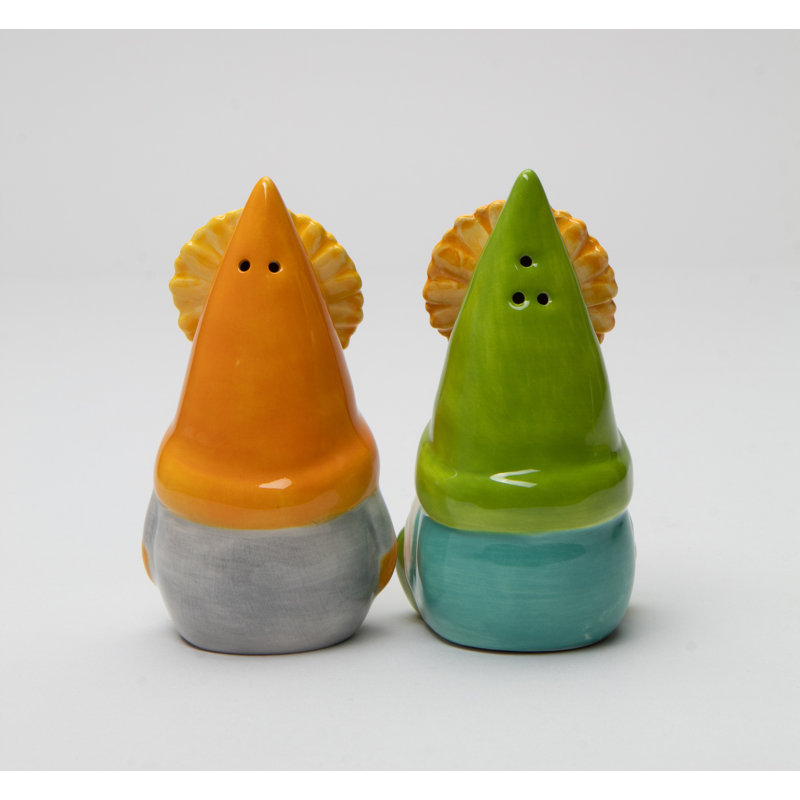 Sunflower Gnome Salt And Pepper Shaker Set