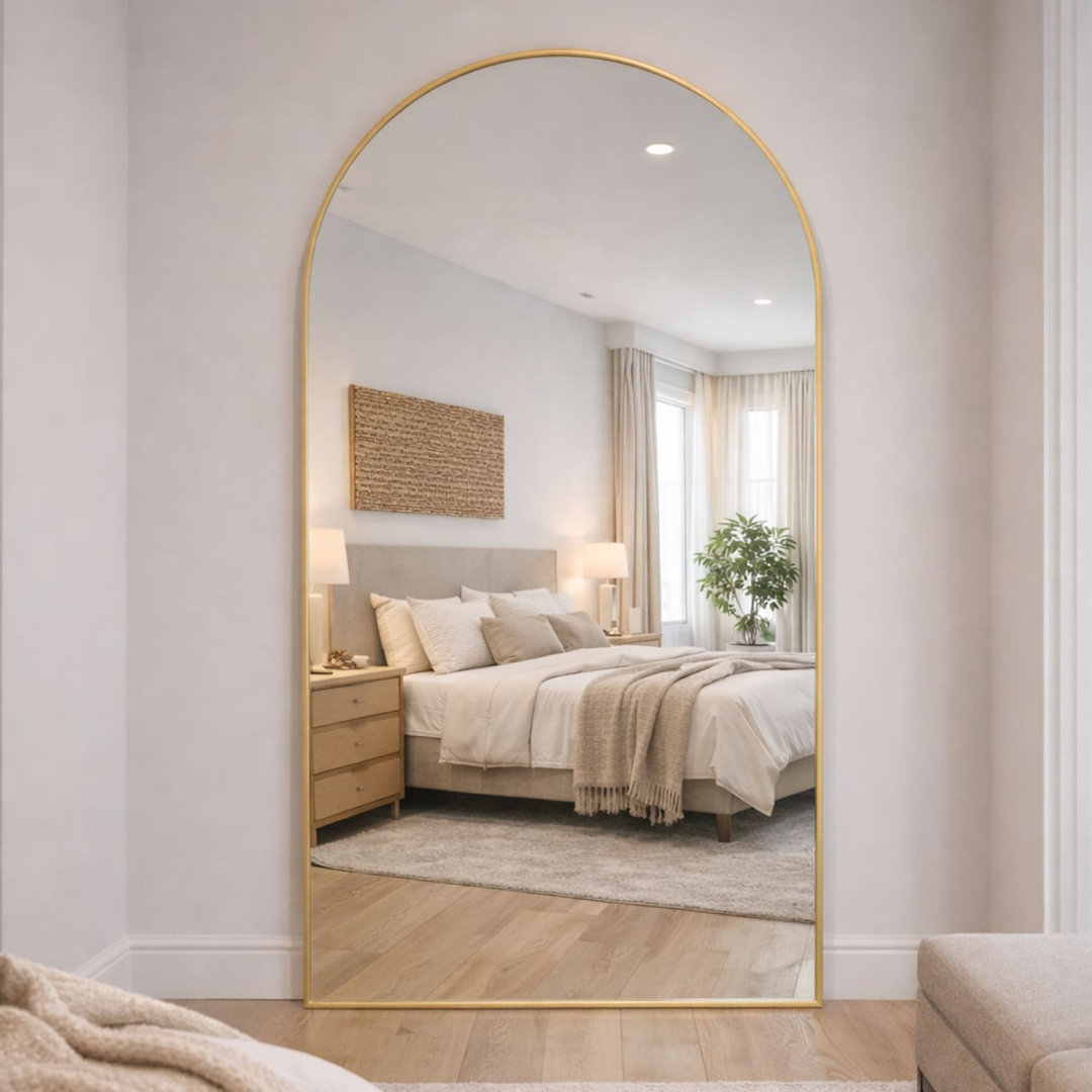 Jobu | Gold – 180x90cm Arched Wall Mirror – Tall Full Length Mirror for Bedrooms, Hallways & Modern Interiors | Akiko - Image 3