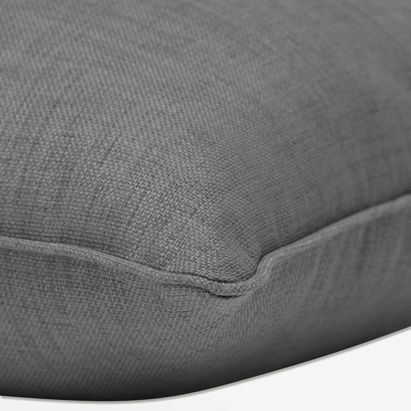 Solid Gray Linen Textured Outdoor Lumbar Pillows 2-Pack