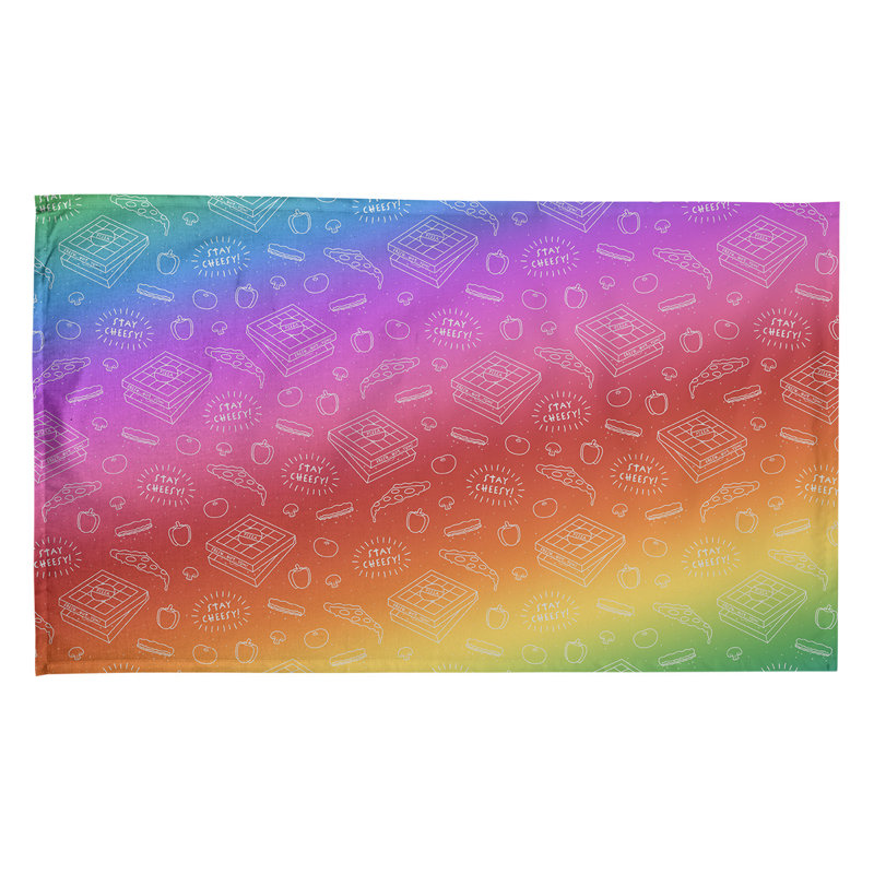 Mcguinness Tea Towel Kitchen Towel, Poly Twill, Red/Purple/Yellow