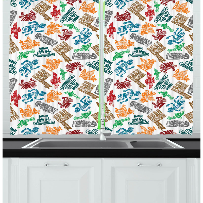 Polka Dots Pointed Kitchen Curtain