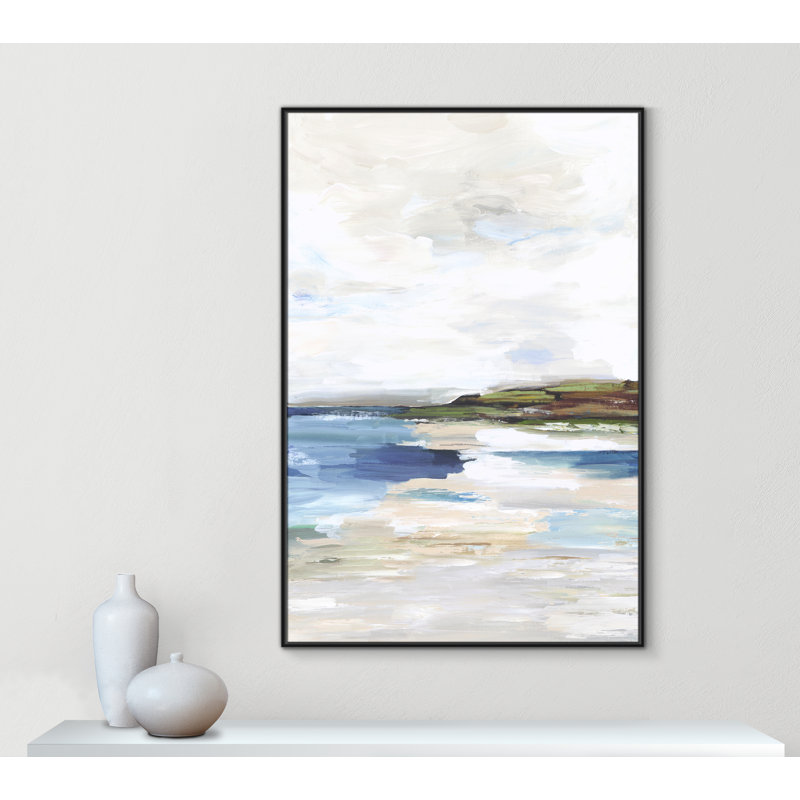 Distant Land I - Floater Frame, reproduction d'art sur toile, H 61,5 po x l 41,5 po x P 2 po, Noir