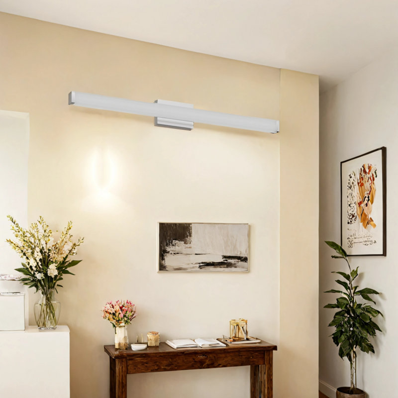 Éclairage pour meuble-lavabo carré 41 po, H 2,6 po x l 40,6 po x P 4,3 po, Argent argent
