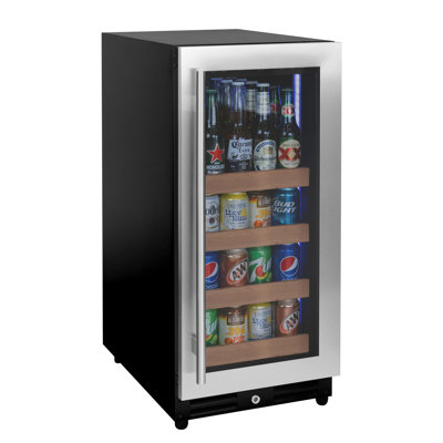 15" Wide Reserva Series Stainless Steel Right Hinge Beverage Center