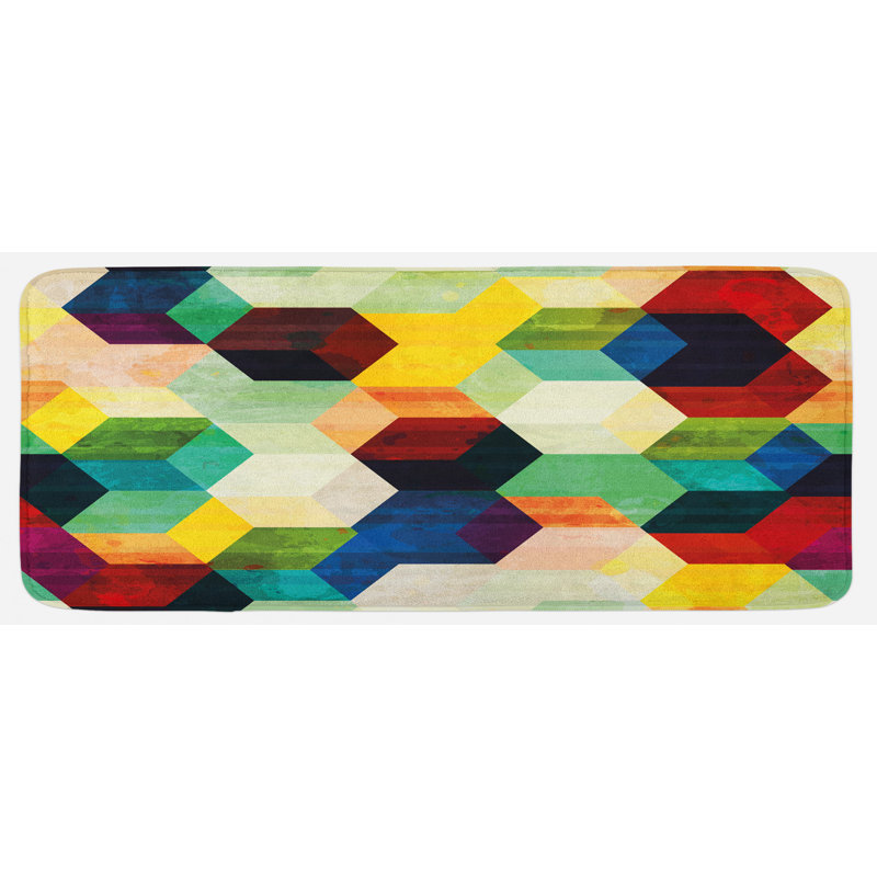 Tapis de cuisine d’art en mosaïque géométrique