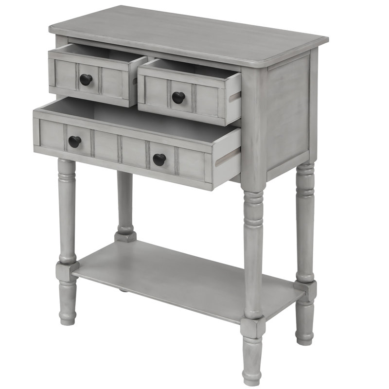 Storage Drawers Wood Accent Chest, Gray Washed