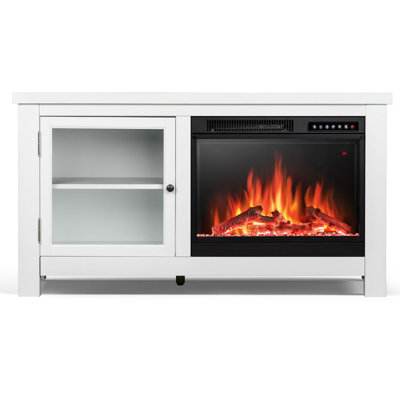 TV Stand for TVs up to 47" With Electric Fireplace , Remote Control & Adjustable Led Flame