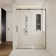56-60"W X74"H Semi-Frame Single Sliding Shower Door,304 Stainless Steel,5/16" (8Mm) Thick SGCC Tempered Clear Glass,Type C Wrapped Guide Rail Anti-Derailment Pulley