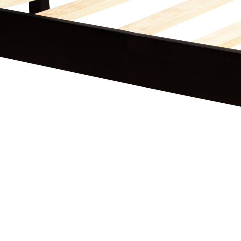 Base de lit plateforme avec tête de lit Beckville, Simple, Espresso