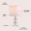 Lampe de table transparente 17,5 po Svetlana