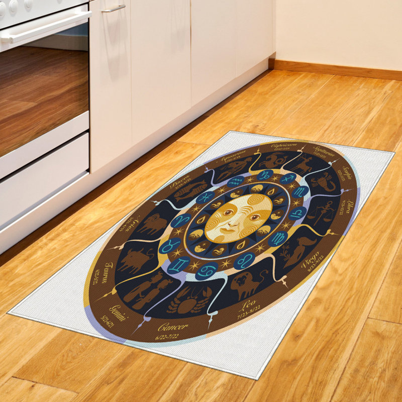 Astrology High Density Long Fiber Poly Threads Decorative Area Rug Carpet, Rectangle 2'7" x 5'
