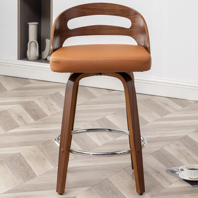 Tabouret de bar et de comptoir pivotant, Tabouret de comptoir (siège d'une hauteur de 25,1, Orange