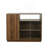 Kitchen Sideboard, Small  Countertop Organizer, Tabletop Cabinet With 2 Glass Sliding Door,3 Side Drawers & 1 Small Display Shelves, Counter Cabinet For Kitchen, Living Room, Dinning Area
