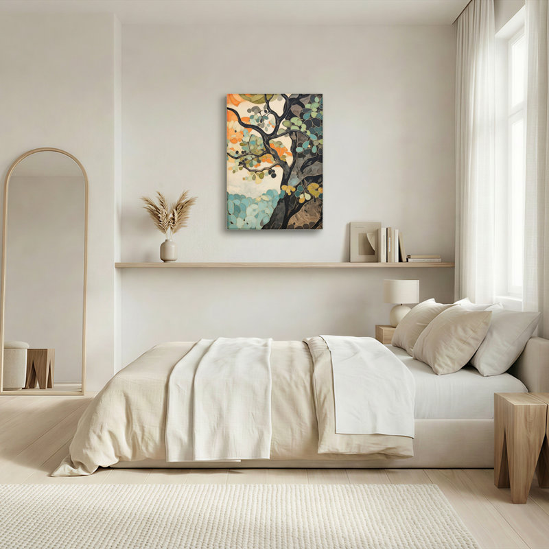 Ensemble de 1 tableau abstrait sur toile représentant un arbre, 2030