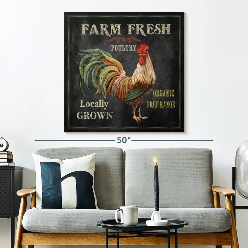 Coq frais de la ferme, H 33 po x l 33 po