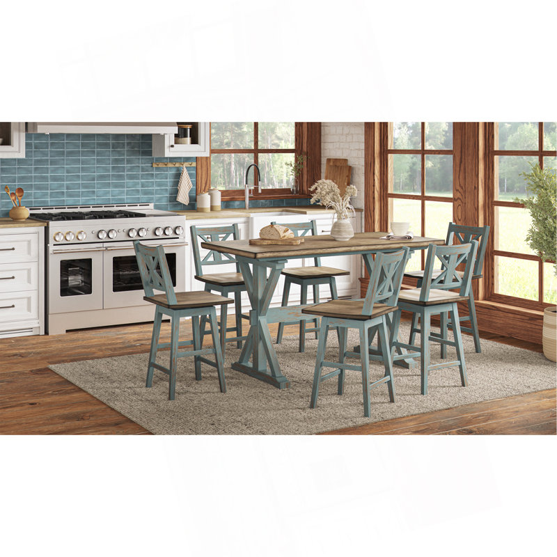 X Based Counter Height Casual Dining Table