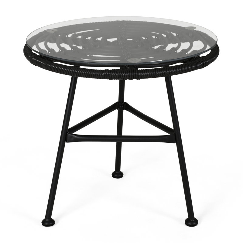 Grey And Tempered Glass Side Table With Elegant Look Sleek Surface