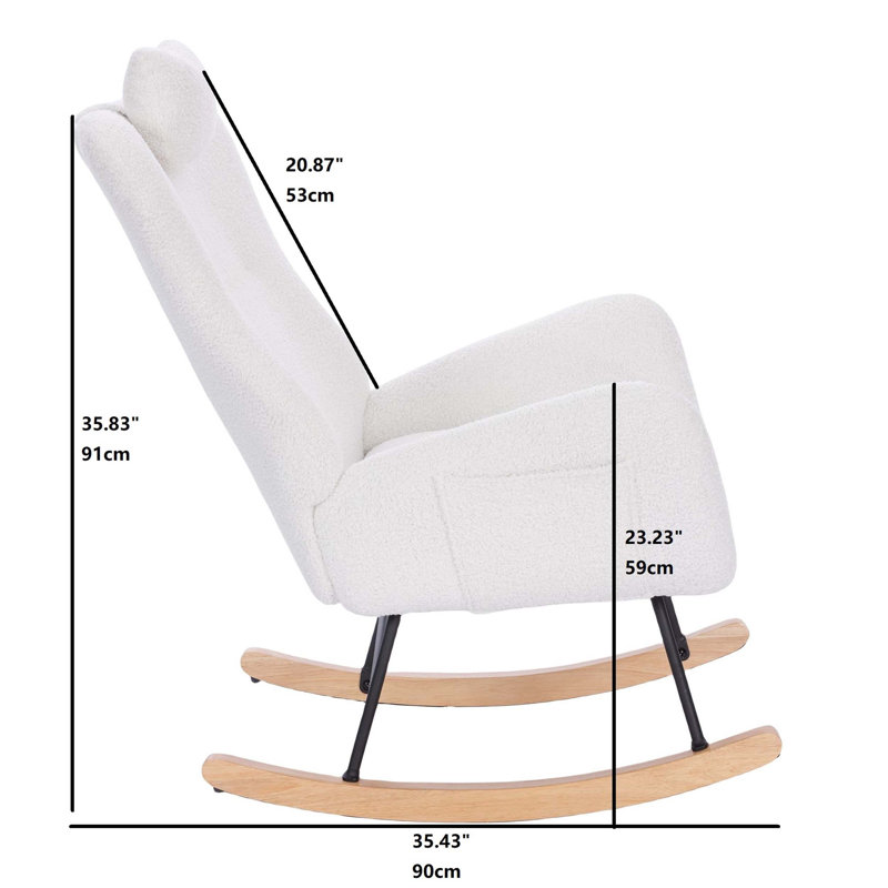 Chaise berçante rembourrée Teddy
