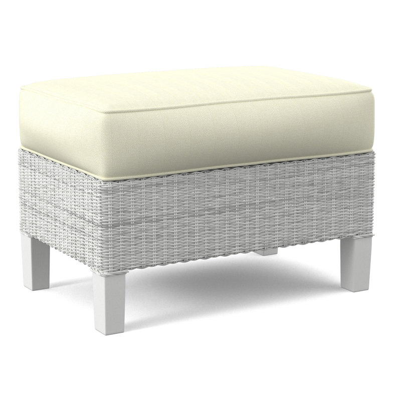Gibraltar Ottoman, Frost White, White Performance Fabric; 0851-94