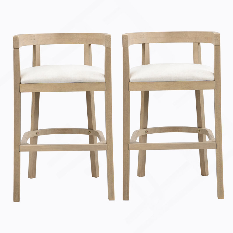 Tabourets de bar (ensemble de 2), Naturel