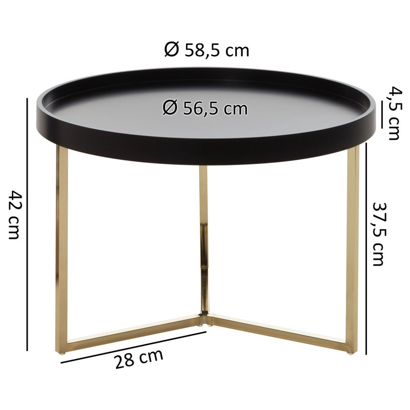 Helen Frame Coffee Table, Gold/Black