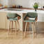 Tabouret de comptoir Modern Farmhouse - repose-pieds pivotant à 360 ° et anneau - Structure en bois massif - Tabouret réglable en hauteur de 26 po pour îlot de cuisine-1121871097