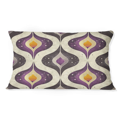 Coussin lombaire jaune à motif quadrilobe Elegance II
