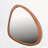 45 Inch Asymmetrical Solid Wood Framed Wall Mirror, Walnut