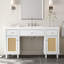 Rangement autoportant pour salle de bain avec lavabo et plateau basculant-537266868