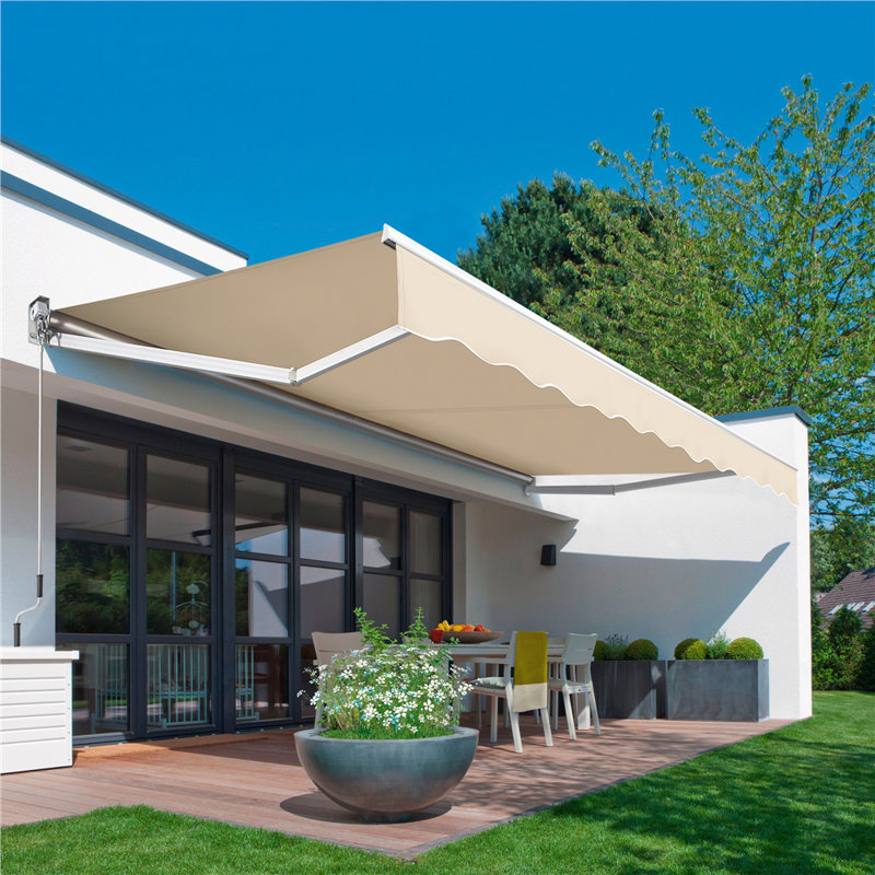 Retractable Patio Awning, Beige, 300 cm L x 250 cm W