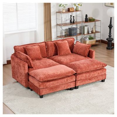 Canapé modulaire moderne à 2 places en chenille Cloud