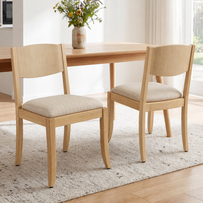 Taylar 49cm H Upholstered Slat Back Accent, Beige, Beige