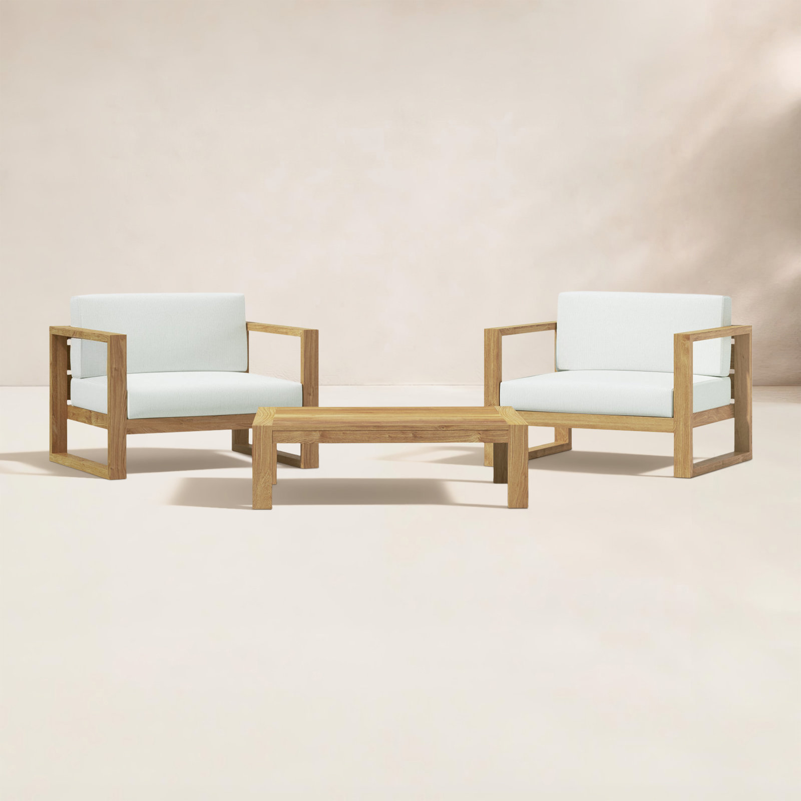Upland 2-Person Teak Patio Seating Group