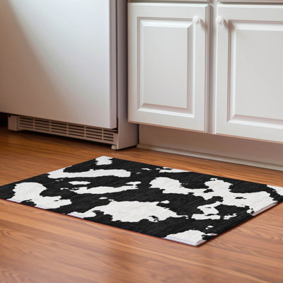 Premium Machine Washable Prisco Black Rug