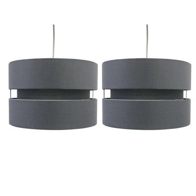 Bright 19cm H Cotton Drum Pendant Shade