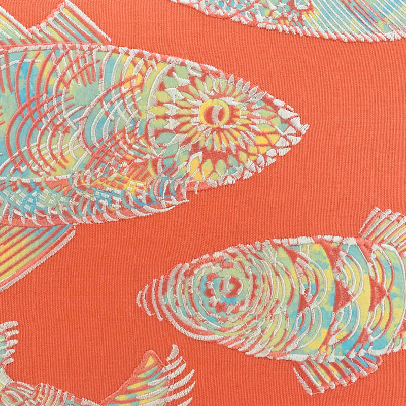 Batic Fish Square Pillow Cover & Insert