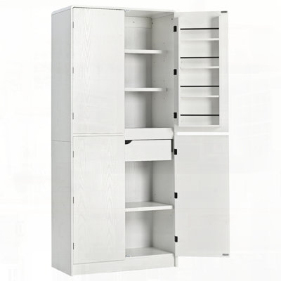 Grand garde-manger de style campagnard avec tablettes incurvées