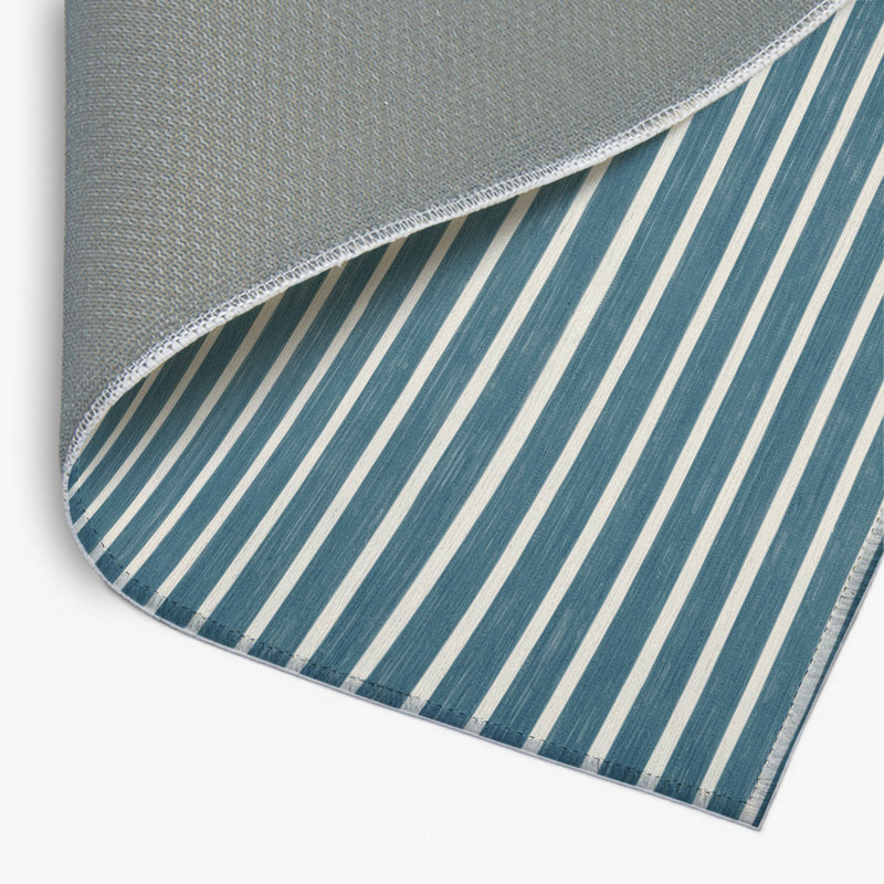 HorizontalStripes Blue Indoor and Outdoor Area Rug, Rectangle 2' x 3'