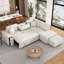 Canapé-lit modulaire en L de 86,6 po avec canapé-lit coulissant, deux ports USB et deux porte-gobelets pour le salon, beige